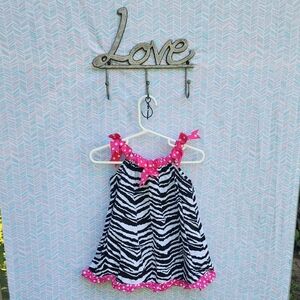Pink and Black Casual Dress with Vibrant Style Size 12 Months Y2K Style Dress